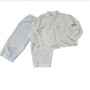 Eileen West 100% cotton white 2 piece Pajama Set L